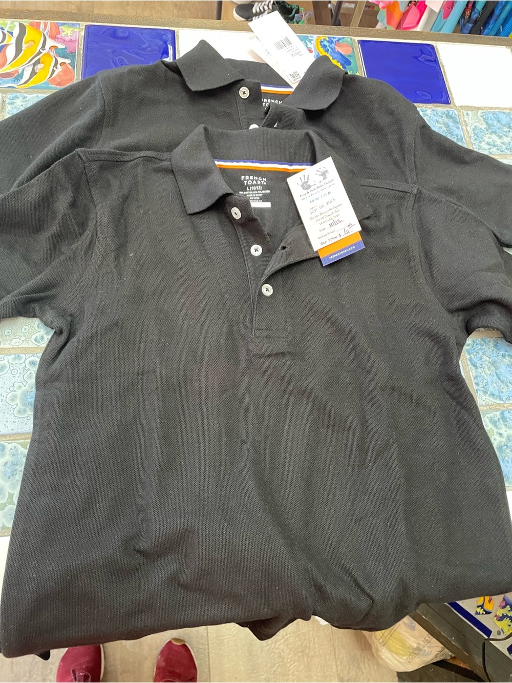 French Toast Black Polo- Boy & Girl - 2 pack